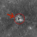 This is the exact spot where Apollo 16’s rocket booster crashed on the moon!