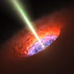 A jet ejected at the speed of light towards earth from a supermassive black hole